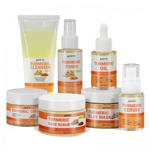 OEM Private Etykieta Organiczne Wegańskie Naturalne Trądzik Skincare Prezent Kit Zestaw Serum Anti Aging Korea Korea Turmeric Pielęgnacja skóry Turmeric Set